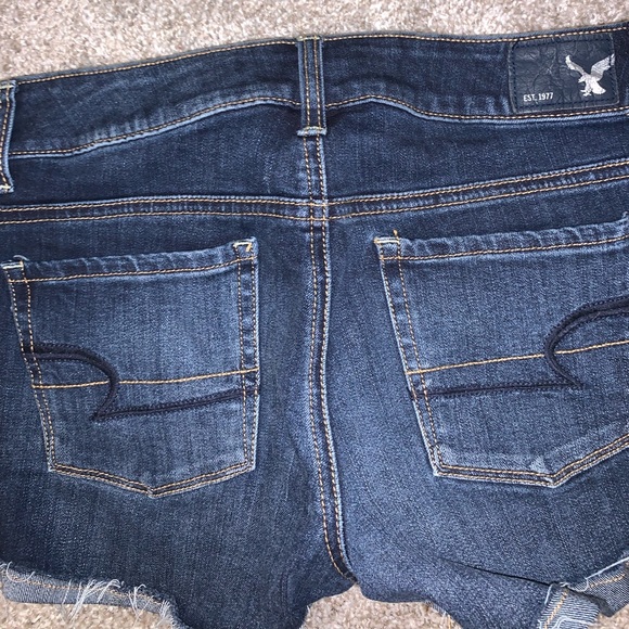American Eagle Shortie Blue Jean shorts size 0 - Picture 11 of 12